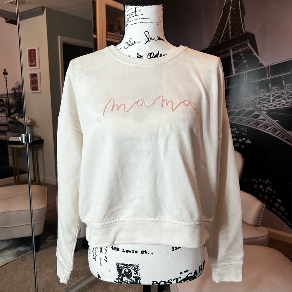 Rae Dunn Cream Lightweight Crewneck Sweatshirt